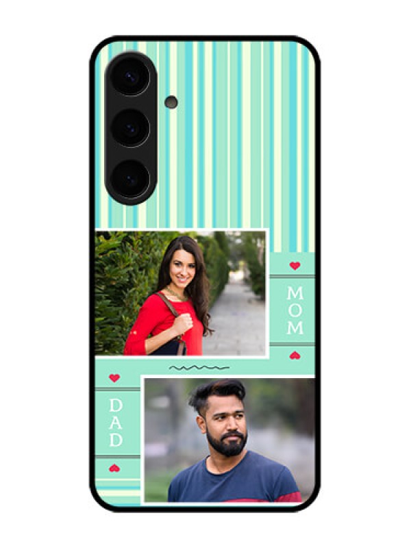 Custom Samsung Galaxy S24 Plus 5G Custom Glass Phone Case - Mom & Dad Pic Design
