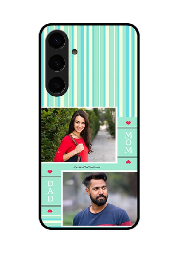 Samsung Galaxy S24 Plus 5G Custom Glass Phone Case - Mom & Dad Pic Design