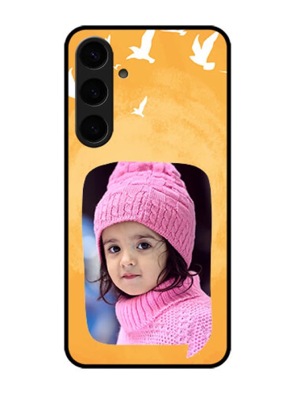 Custom Samsung Galaxy S24 Plus 5G Custom Glass Phone Case - Water Color Design With Bird Icons