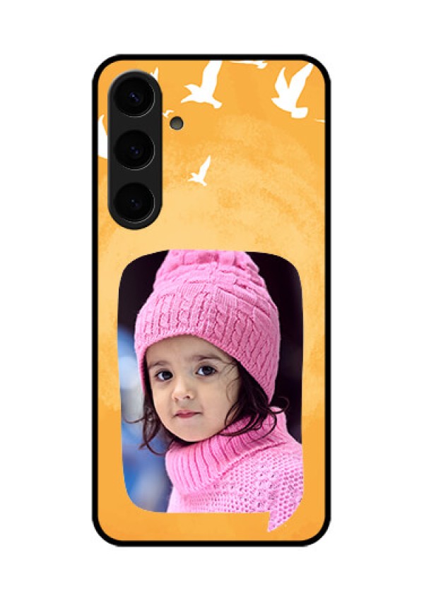 Samsung Galaxy S24 Plus 5G Custom Glass Phone Case - Water Color Design With Bird Icons