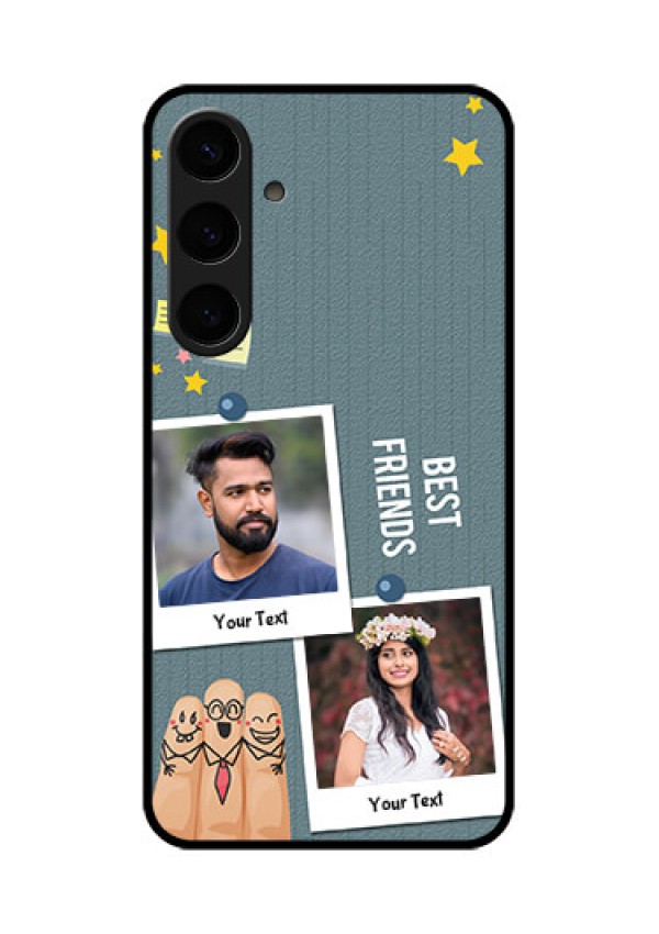 Samsung Galaxy S24 Plus 5G Custom Glass Phone Case - Sticky Frames And Friendship Design