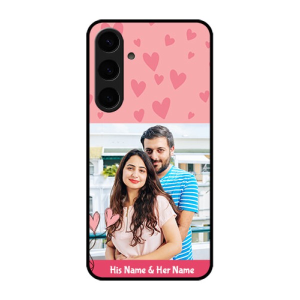 Samsung Galaxy S24 Plus 5G Custom Glass Phone Case - Love Design Peach Color Samsung Galaxy S24 Plus 5G Custom Glass Phone Case - Love Design Peach Color