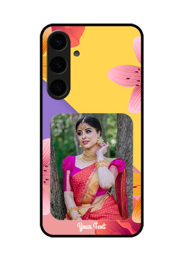 Samsung Galaxy S24 Plus 5G Custom Glass Phone Case - 3 Image With Vintage Floral Design