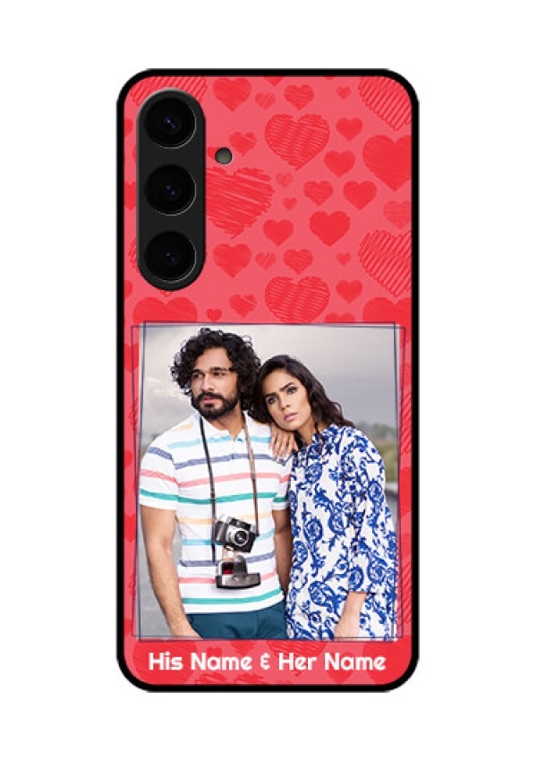 Samsung Galaxy S24 Plus 5G Custom Glass Phone Case - With Red Heart Symbols Design