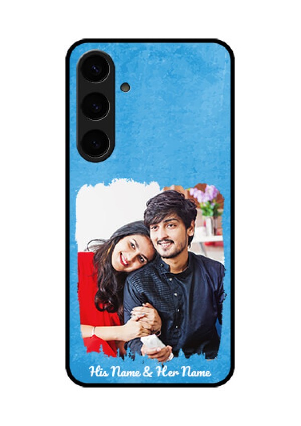 Galaxy S24 Plus 5G Custom Glass Phone Case - Blue Color Vintage Design