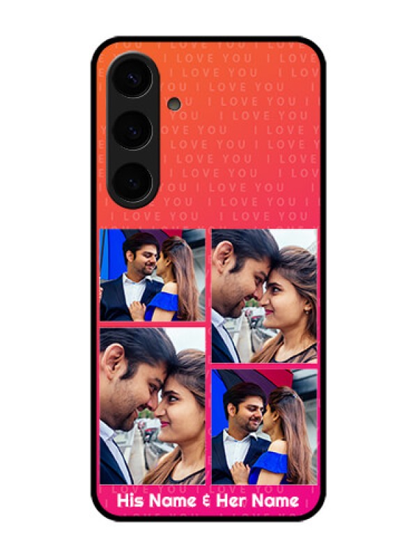 Custom Samsung Galaxy S24 Plus 5G Custom Glass Phone Case - I Love You Pink Design