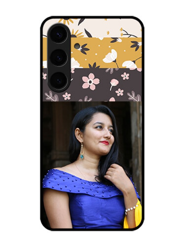 Custom Samsung Galaxy S24 Plus 5G Custom Glass Phone Case - Stylish Floral Design