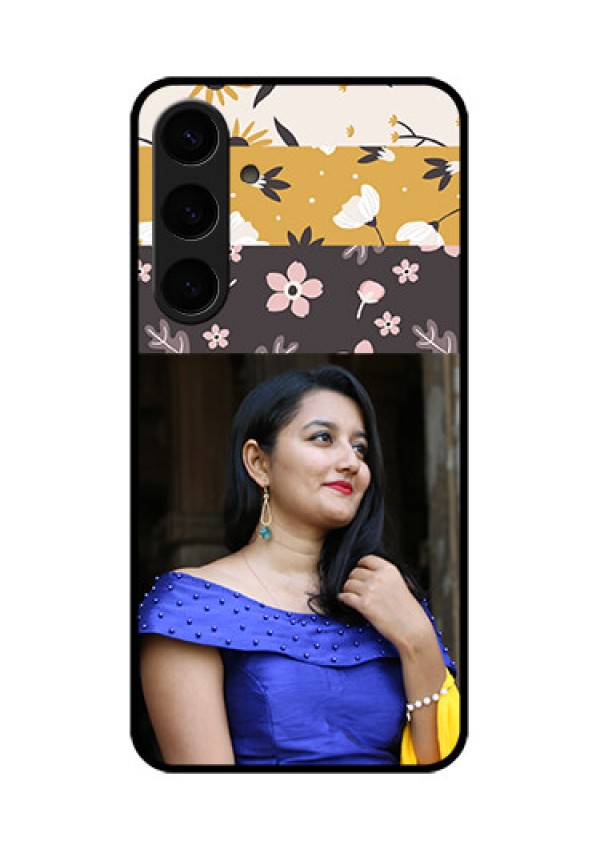 Samsung Galaxy S24 Plus 5G Custom Glass Phone Case - Stylish Floral Design
