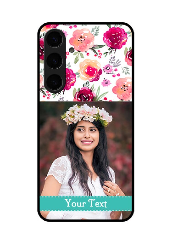 Samsung Galaxy S24 Plus 5G Custom Glass Phone Case - Water Colors Floral Design