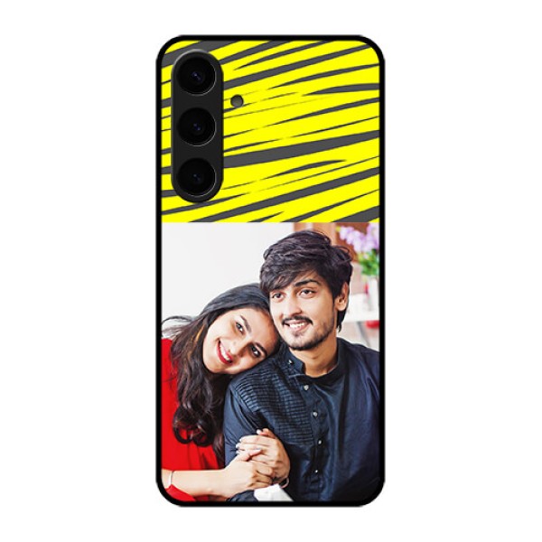 Samsung Galaxy S24 Plus 5G Custom Glass Phone Case - Yellow Abstract Design