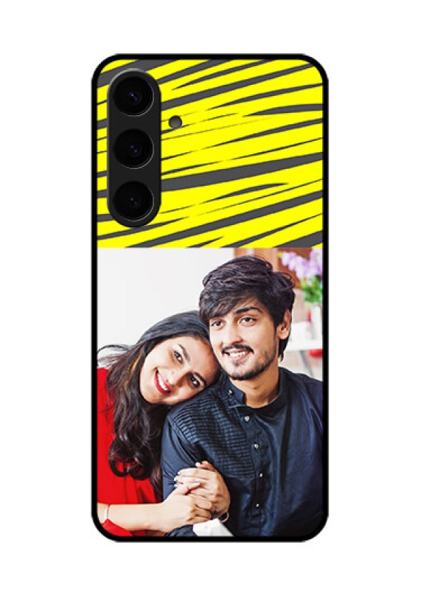 Samsung Galaxy S24 Plus 5G Custom Glass Phone Case - Yellow Abstract Design