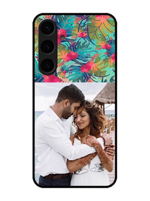 Custom Samsung Galaxy S24 Plus 5G Custom Glass Phone Case - Watercolor Floral Design