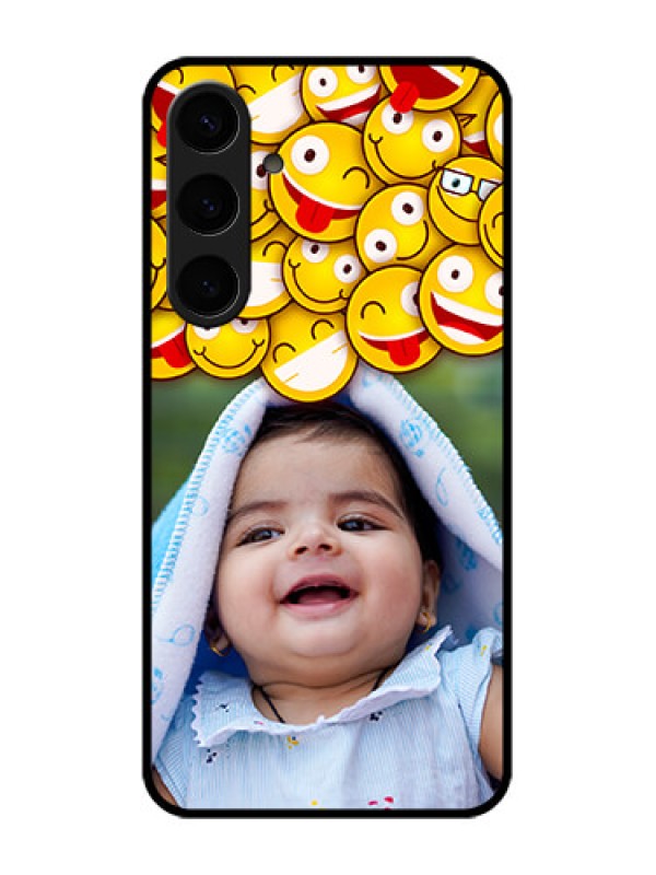Custom Samsung Galaxy S24 Plus 5G Custom Glass Phone Case - With Smiley Emoji Design