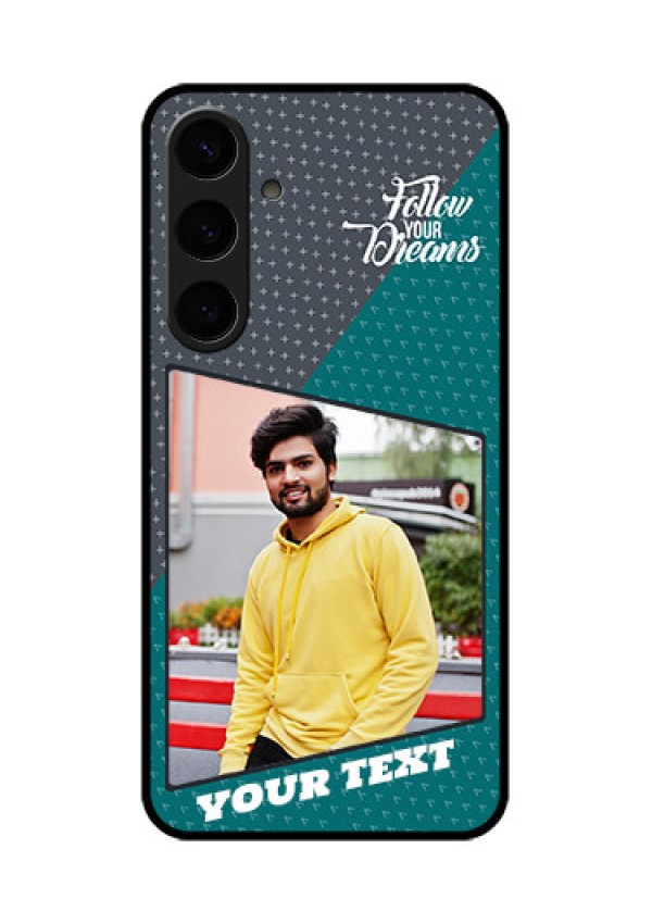 Samsung Galaxy S24 Plus 5G Custom Glass Phone Case - Background Pattern Design With Quote