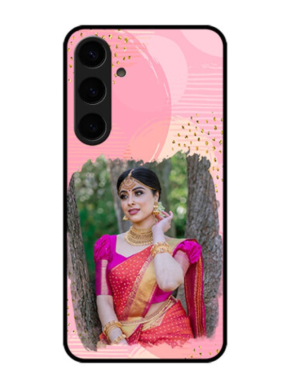 Custom Samsung Galaxy S24 Plus 5G Custom Glass Phone Case - Gold Glitter Splash Design