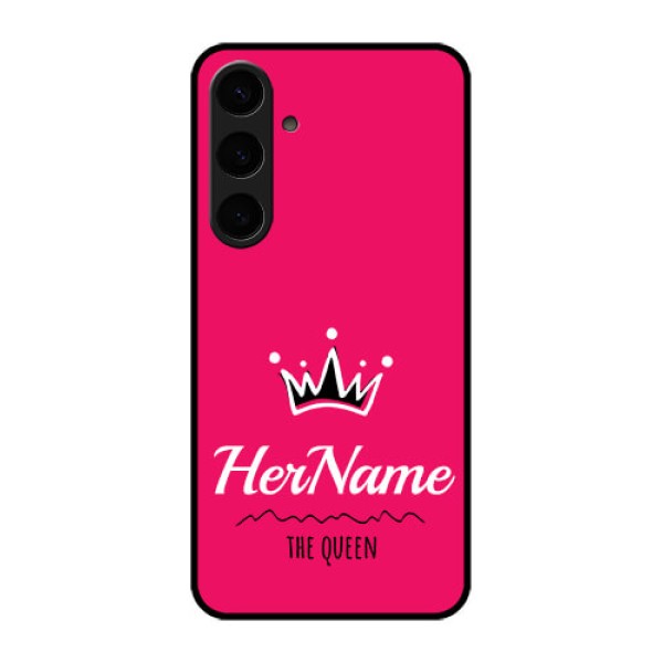 Samsung Galaxy S24 Plus 5G Custom Glass Phone Case - Queen With Name Design Samsung Galaxy S24 Plus 5G Custom Glass Phone Case - Queen With Name Design
