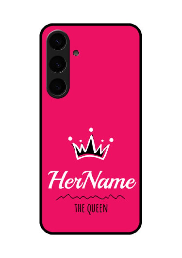 Samsung Galaxy S24 Plus 5G Custom Glass Phone Case - Queen With Name Design
