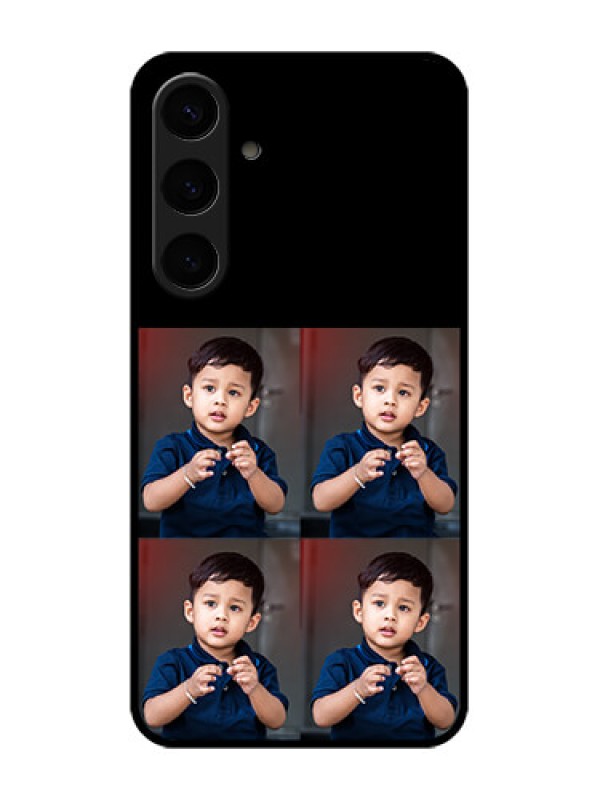 Custom Samsung Galaxy S24 Plus 5G Custom Glass Phone Case - 4 Image Holder Design