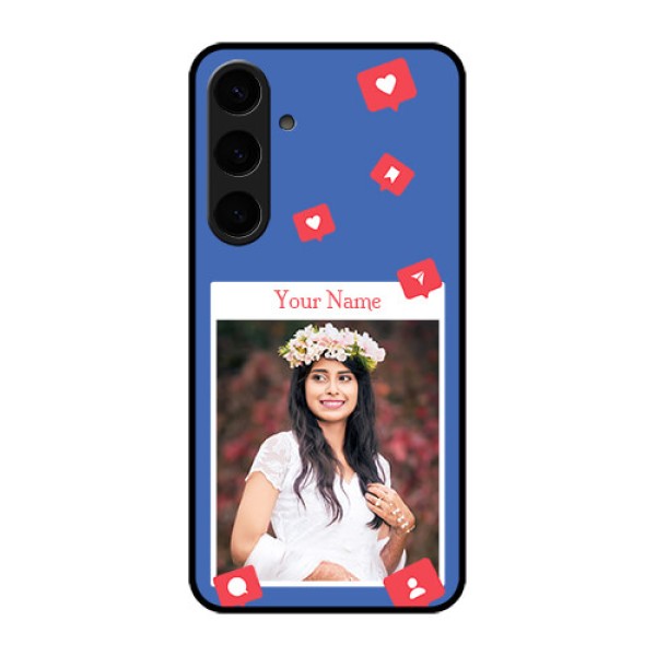 Samsung Galaxy S24 Plus 5G Custom Glass Phone Case - Like Share And Comment Design