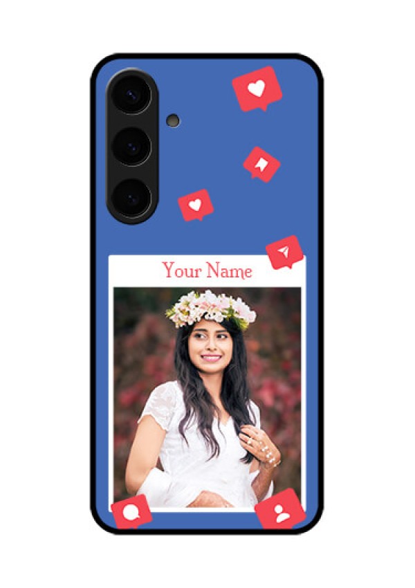 Samsung Galaxy S24 Plus 5G Custom Glass Phone Case - Like Share And Comment Design
