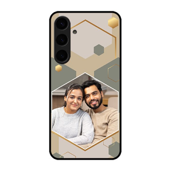 Samsung Galaxy S24 Plus 5G Custom Glass Phone Case - Stylish Hexagon Pattern Design Samsung Galaxy S24 Plus 5G Custom Glass Phone Case - Stylish Hexagon Pattern Design