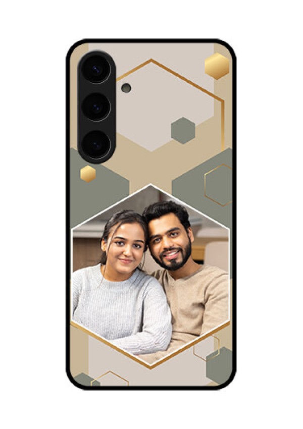 Samsung Galaxy S24 Plus 5G Custom Glass Phone Case - Stylish Hexagon Pattern Design