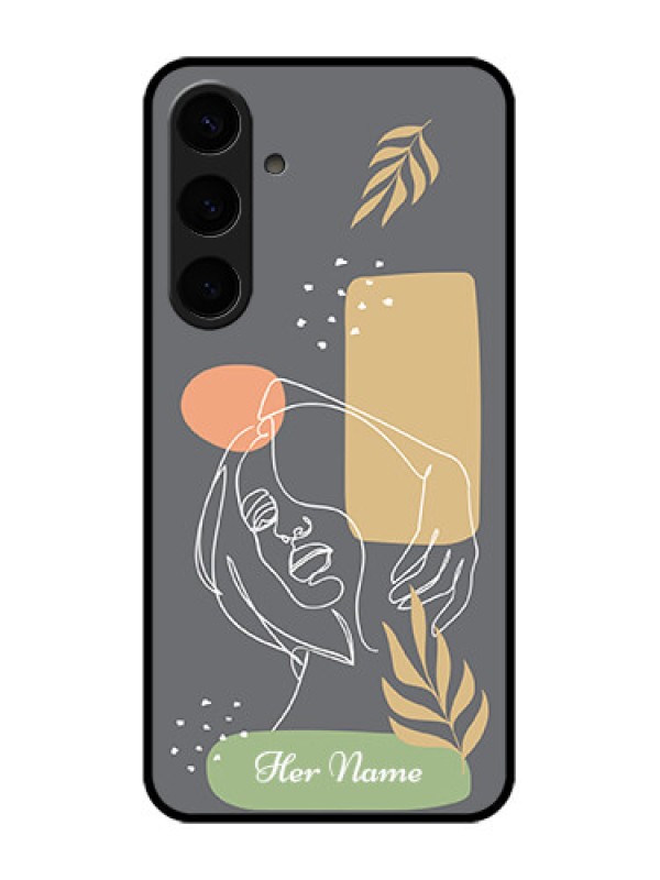 Custom Samsung Galaxy S24 Plus 5G Custom Glass Phone Case - Gazing Woman Line Art Design