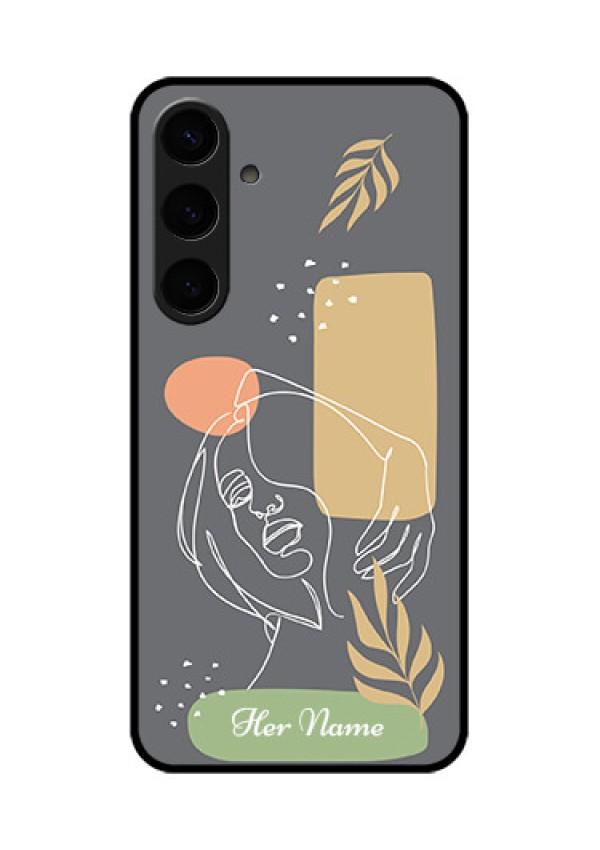 Samsung Galaxy S24 Plus 5G Custom Glass Phone Case - Gazing Woman Line Art Design
