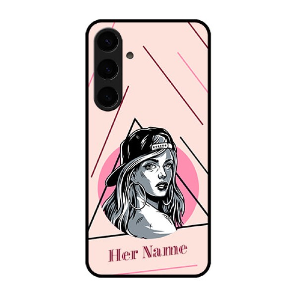 Samsung Galaxy S24 Plus 5G Custom Glass Phone Case - Rockstar Girl Design Samsung Galaxy S24 Plus 5G Custom Glass Phone Case - Rockstar Girl Design