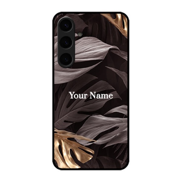 Samsung Galaxy S24 Plus 5G Custom Glass Phone Case - Wild Leaves Digital Paint Design
