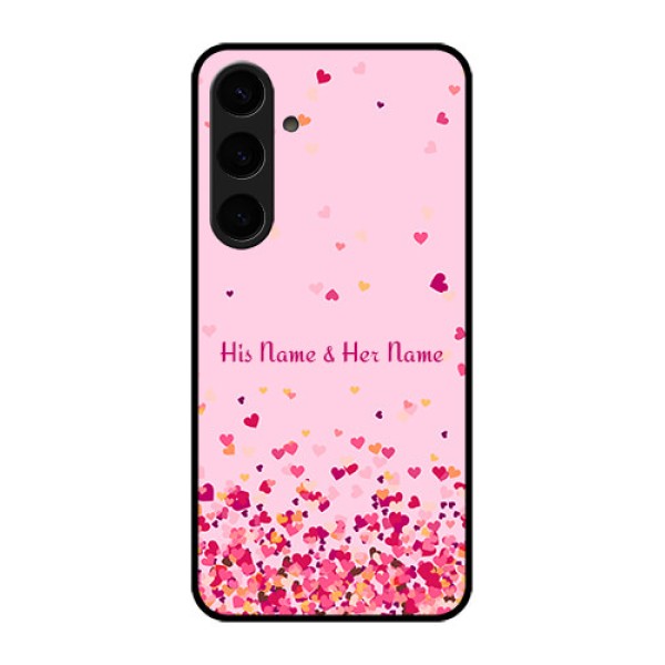 Samsung Galaxy S24 Plus 5G Custom Glass Phone Case - Floating Hearts Design Samsung Galaxy S24 Plus 5G Custom Glass Phone Case - Floating Hearts Design