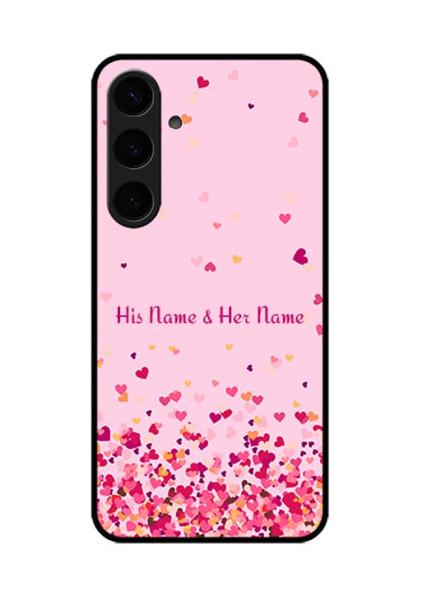 Samsung Galaxy S24 Plus 5G Custom Glass Phone Case - Floating Hearts Design