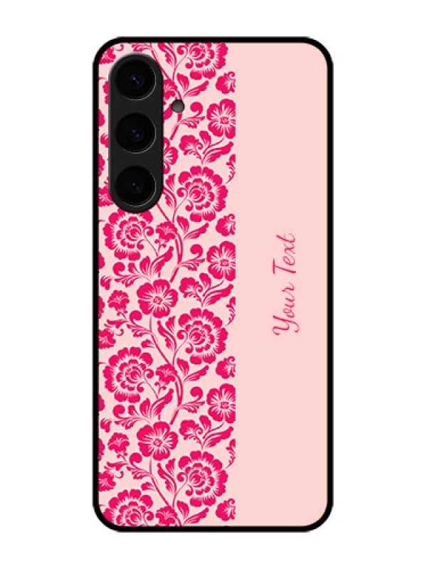 Custom Samsung Galaxy S24 Plus 5G Custom Glass Phone Case - Attractive Floral Pattern Design