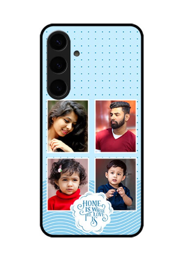 Samsung Galaxy S24 Plus 5G Custom Glass Phone Case - Cute Love Quote With 4 Pic Upload Design