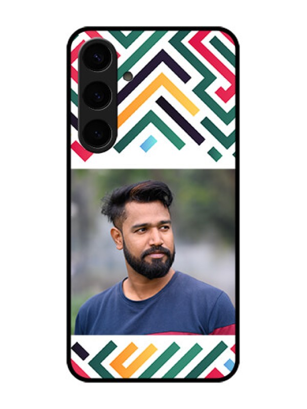 Custom Samsung Galaxy S24 Plus 5G Custom Glass Phone Case - Colorful Maze Pattern Design