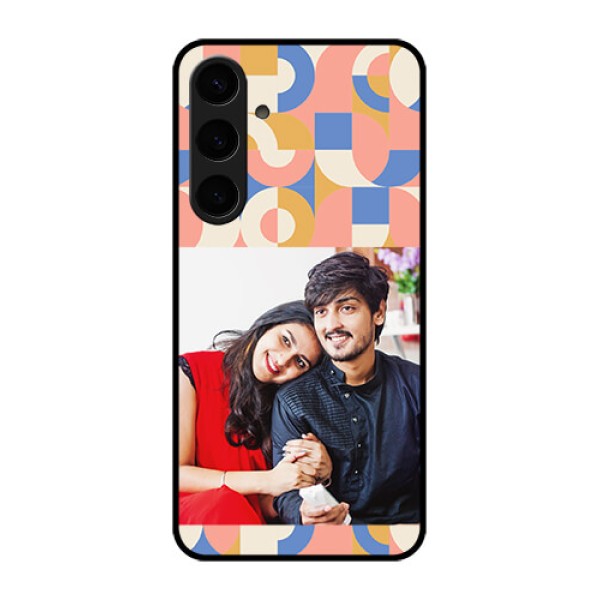 Samsung Galaxy S24 Plus 5G Custom Glass Phone Case - Semi - Circle Maze Pattern Design