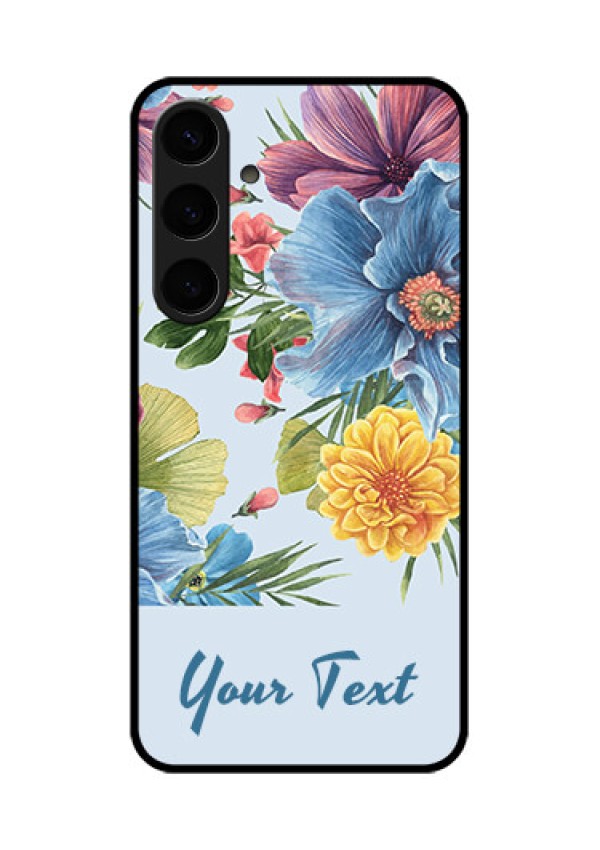Samsung Galaxy S24 Plus 5G Custom Glass Phone Case - Stunning Watercolored Flowers Painting Design