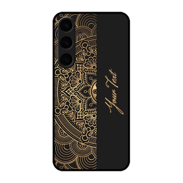 Samsung Galaxy S24 Plus 5G Custom Glass Phone Case - Mandala Art With Custom Text Design