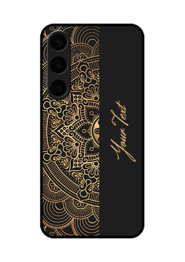 Samsung Galaxy S24 Plus 5G Custom Glass Phone Case - Mandala Art With Custom Text Design