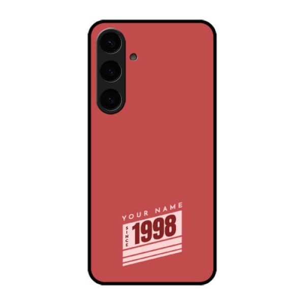 Samsung Galaxy S24 Plus 5G Custom Glass Phone Case - Red Custom Year Of Birth Design
