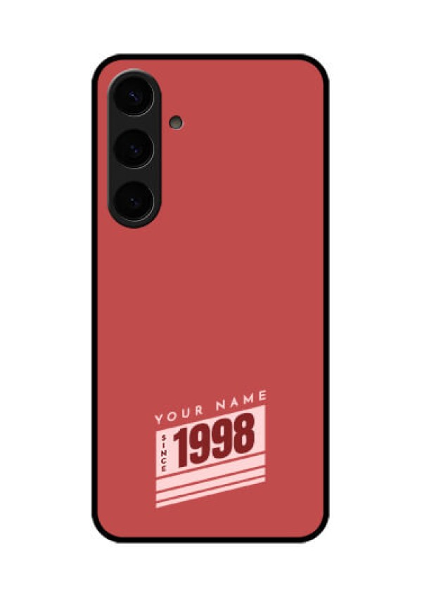 Samsung Galaxy S24 Plus 5G Custom Glass Phone Case - Red Custom Year Of Birth Design
