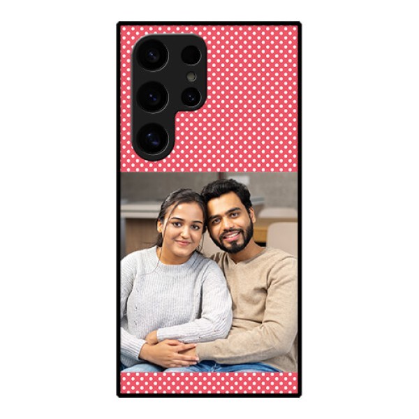Samsung Galaxy S24 Ultra 5G Custom Glass Phone Case - White Dotted Design
