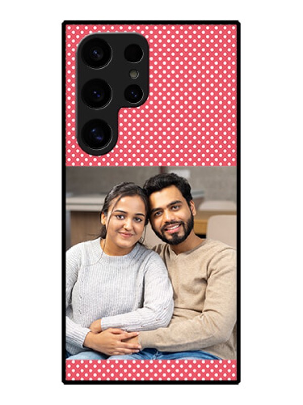 Custom Samsung Galaxy S24 Ultra 5G Custom Glass Phone Case - White Dotted Design