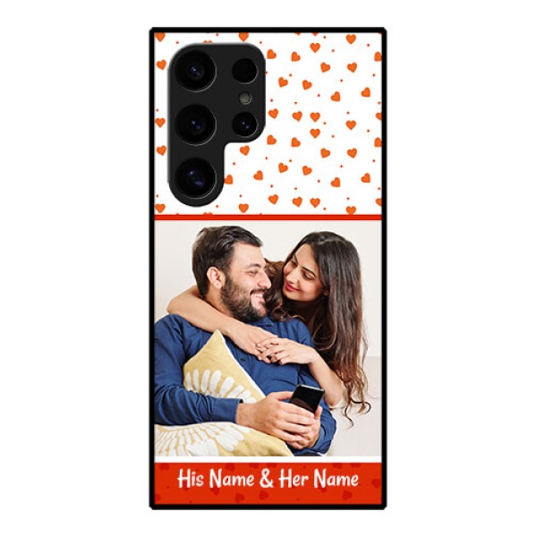 Samsung Galaxy S24 Ultra 5G Custom Glass Phone Case - Orange Love Symbol Design Samsung Galaxy S24 Ultra 5G Custom Glass Phone Case - Orange Love Symbol Design