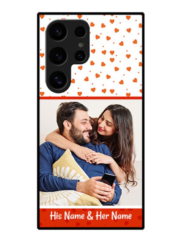 Custom Samsung Galaxy S24 Ultra 5G Custom Glass Phone Case - Orange Love Symbol Design