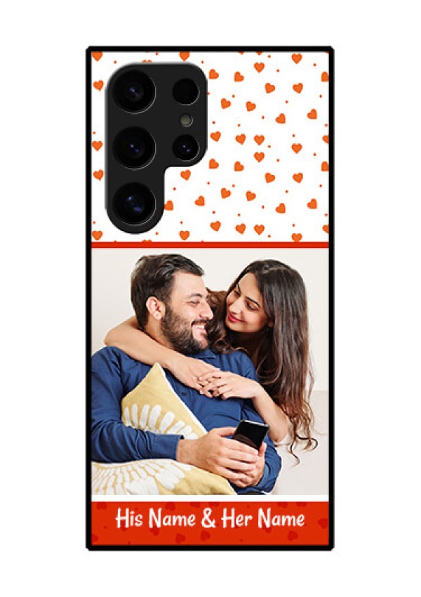 Samsung Galaxy S24 Ultra 5G Custom Glass Phone Case - Orange Love Symbol Design