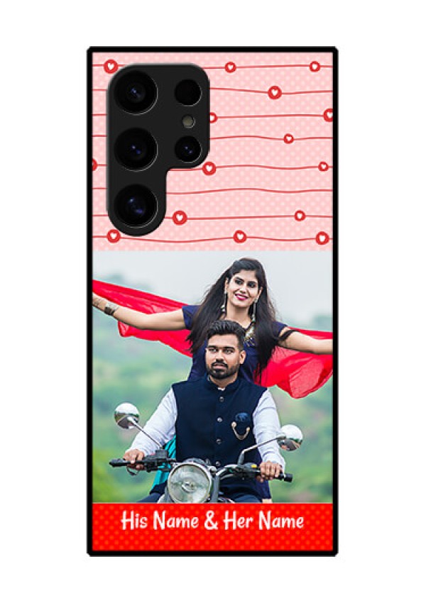 Samsung Galaxy S24 Ultra 5G Custom Glass Phone Case - Red Pattern Case Design