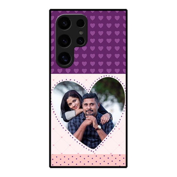 Samsung Galaxy S24 Ultra 5G Custom Glass Phone Case - Violet Love Dots Design Samsung Galaxy S24 Ultra 5G Custom Glass Phone Case - Violet Love Dots Design