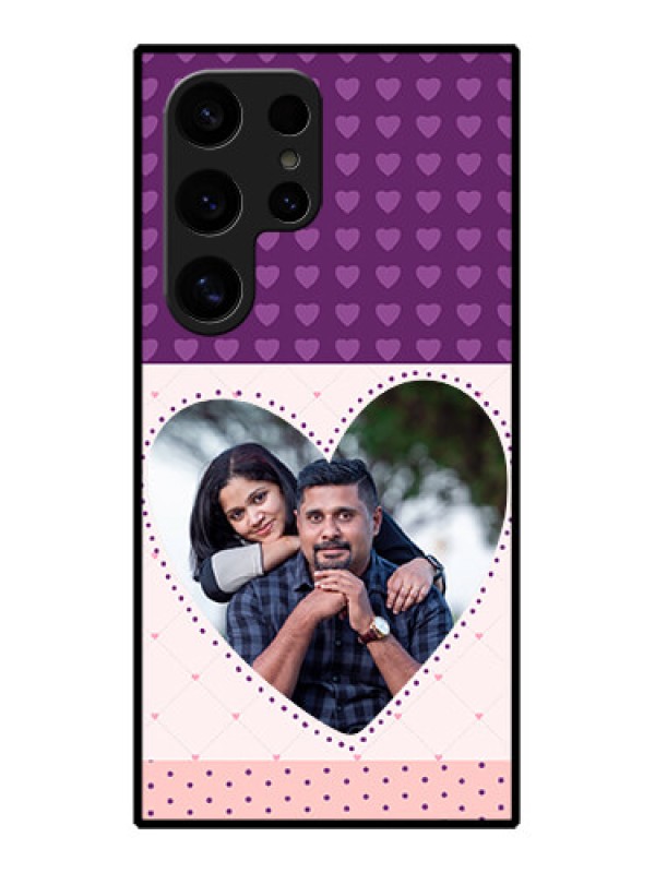 Custom Samsung Galaxy S24 Ultra 5G Custom Glass Phone Case - Violet Love Dots Design