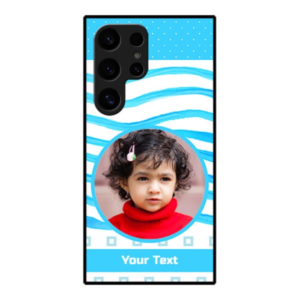 Samsung Galaxy S24 Ultra 5G Custom Glass Phone Case - Simple Blue Case Design Samsung Galaxy S24 Ultra 5G Custom Glass Phone Case - Simple Blue Case Design
